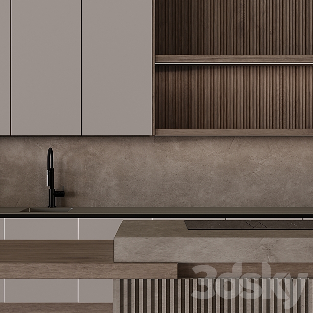 Modern style kitchen 56 3DS Max Model - thumbnail 5