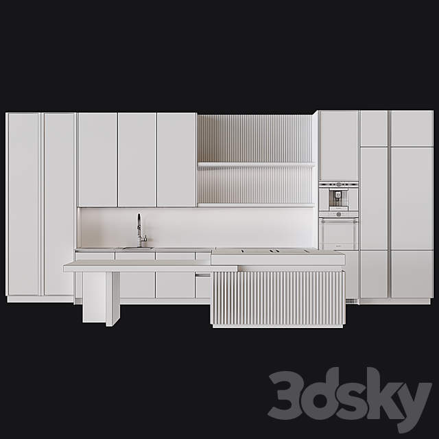 Modern style kitchen 56 3DS Max Model - thumbnail 6