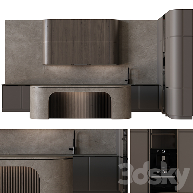 Modern style kitchen 62 3ds Max - thumbnail 1