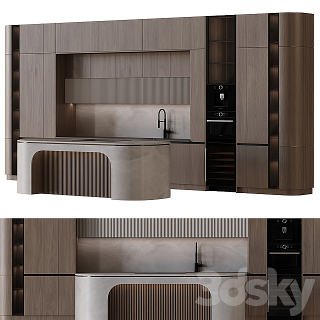 Modern style kitchen 63 3ds Max - thumbnail 1