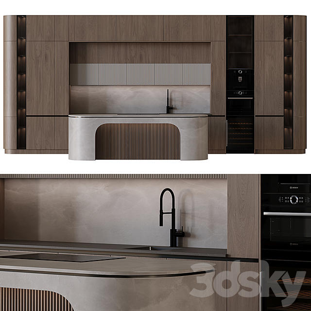 Modern style kitchen 63 3ds Max - thumbnail 2