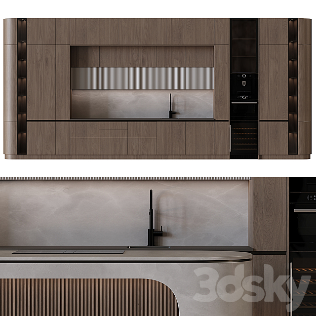 Modern style kitchen 63 3ds Max - thumbnail 3