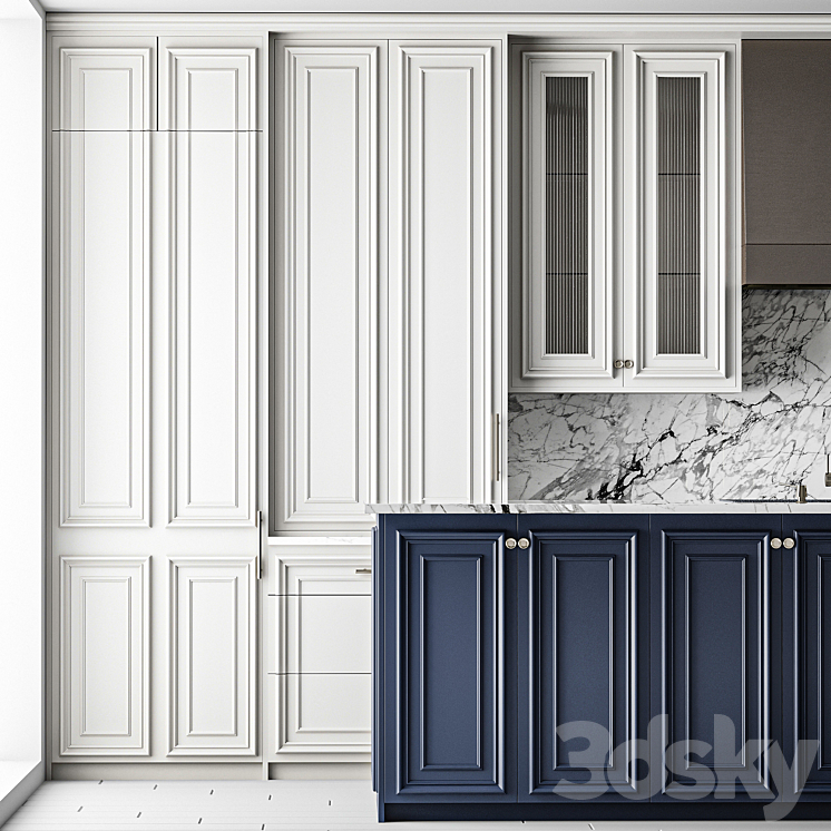 Neo classical kitchen 3DS Max - thumbnail 2