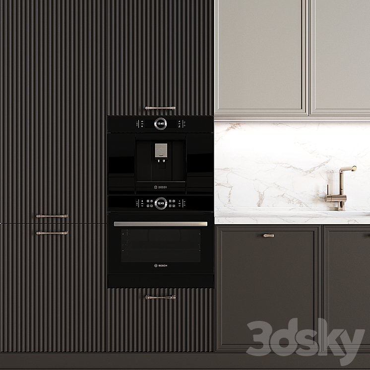 Neoclassical kitchen 15 3DS Max Model - thumbnail 2