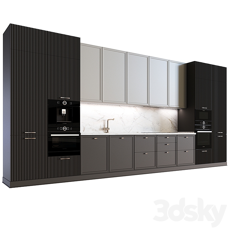 Neoclassical kitchen 15 3DS Max Model - thumbnail 3