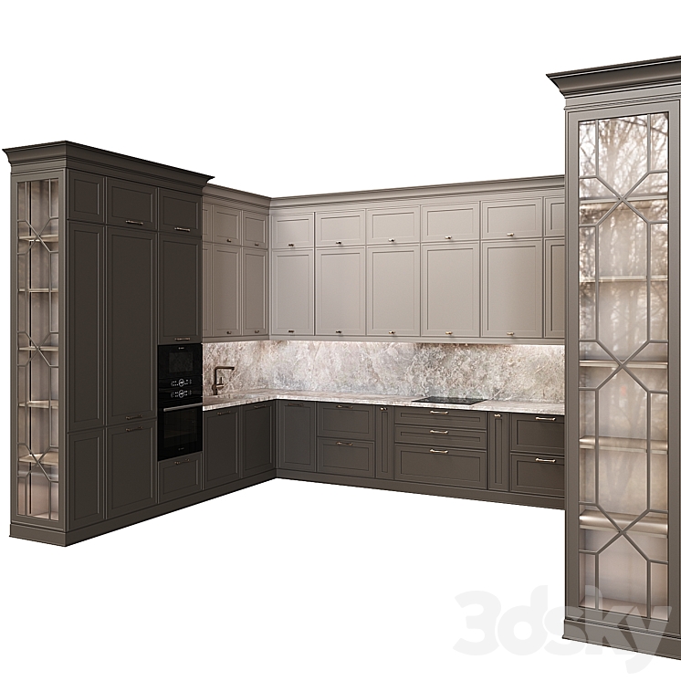 Neoclassical kitchen 16 3DS Max - thumbnail 2