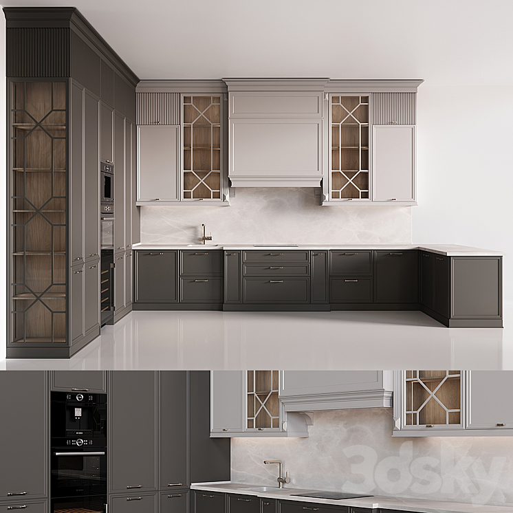 Neoclassical kitchen 28 3DS Max - thumbnail 2