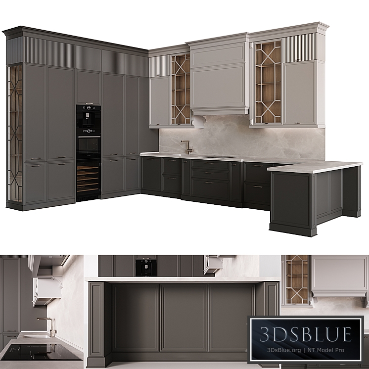 Neoclassical kitchen 28 3DS Max - thumbnail 3