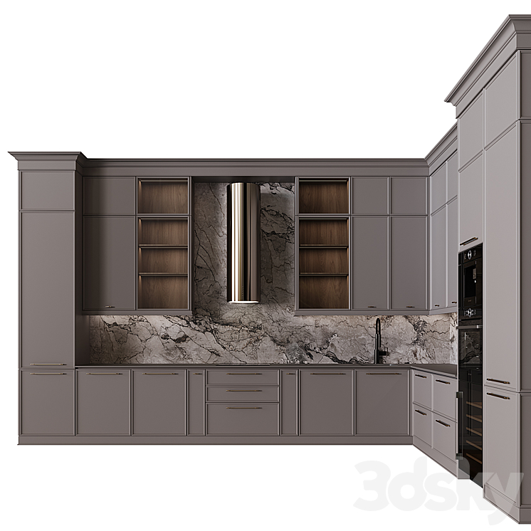 Neoclassical kitchen 45 3DS Max Model - thumbnail 1