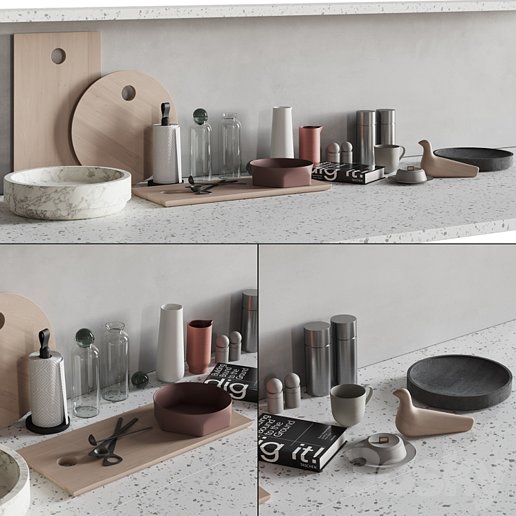 066 Kitchen Decor Set Accessories 01 3DS Max - thumbnail 1