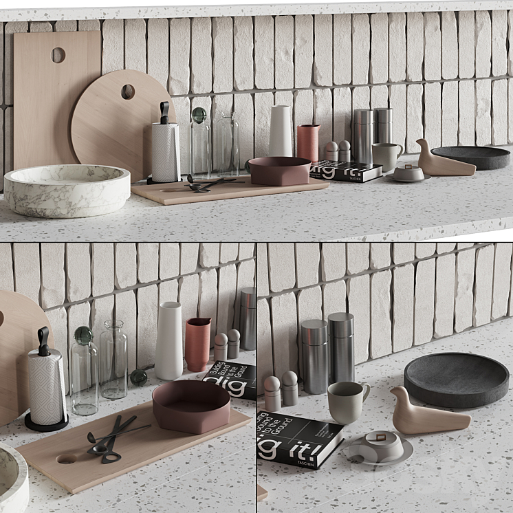 066 Kitchen Decor Set Accessories 01 3DS Max - thumbnail 2