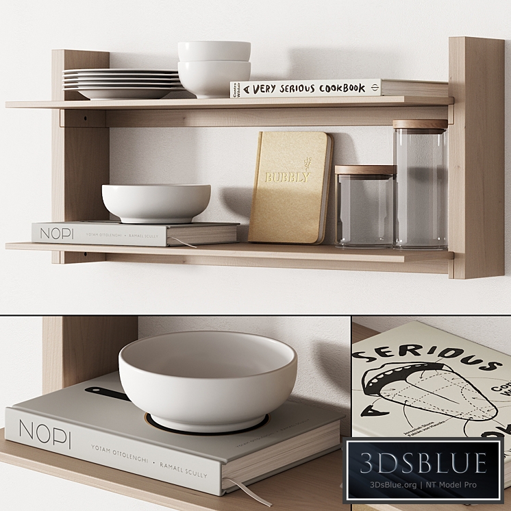 162 kitchen decor set accessories 05 dishes and books 01 3DS Max - thumbnail 3