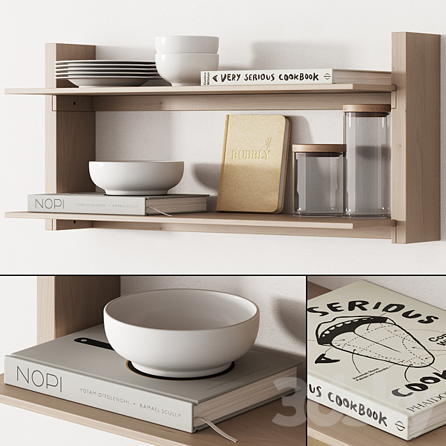 162 kitchen decor set accessories 05 dishes and books 01 3DSMax File - thumbnail 1