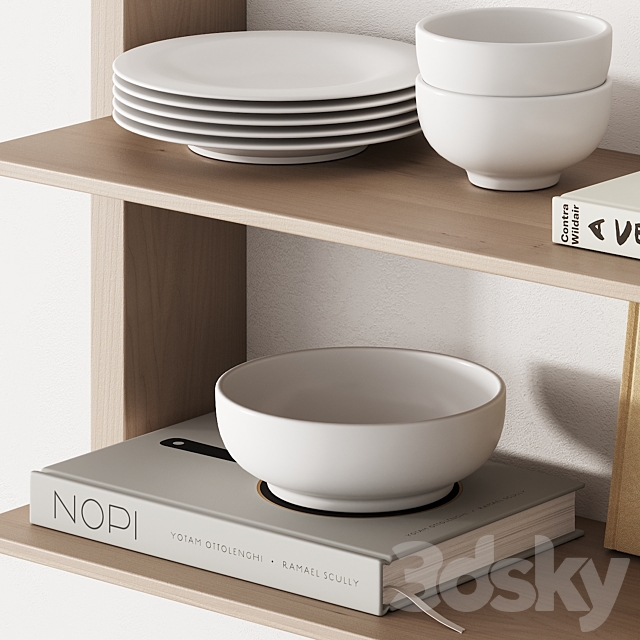 162 kitchen decor set accessories 05 dishes and books 01 3DSMax File - thumbnail 2