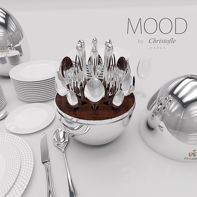 A set of cutlery MOOD by Christofle 3DSMax File - thumbnail 2