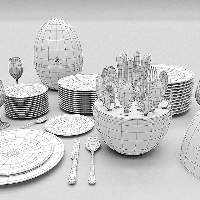 A set of cutlery MOOD by Christofle 3DSMax File - thumbnail 3