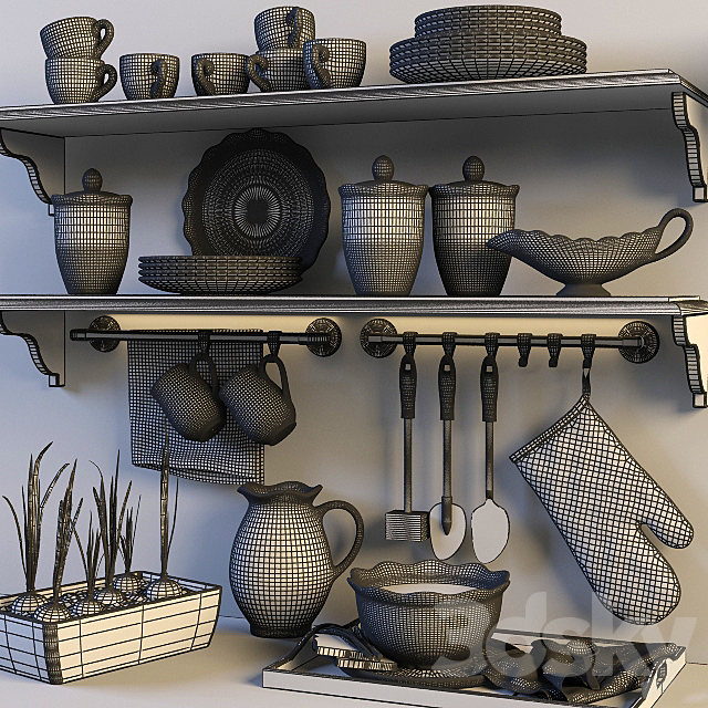 A set of kitchen 3DSMax File - thumbnail 3