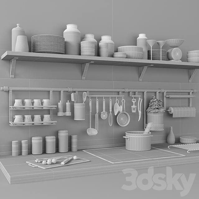 A set of kitchen 3DSMax File - thumbnail 2