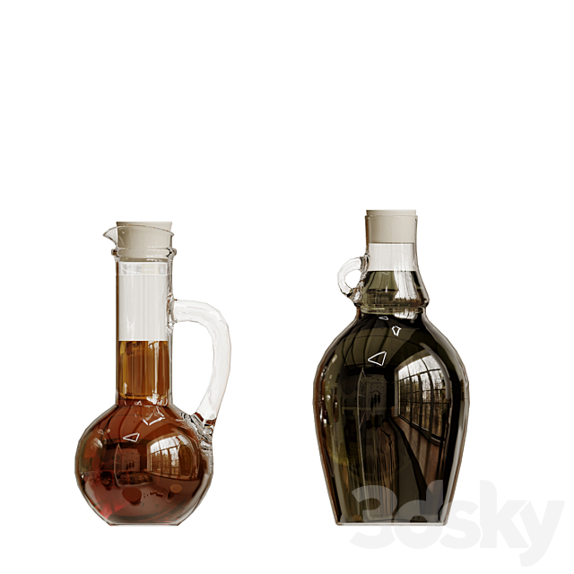 A set of kitchen jars with oil and pepper 3DSMax File - thumbnail 4