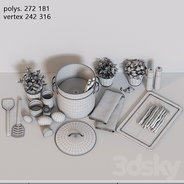 Accessoires Cuisine 3ds Max - thumbnail 3