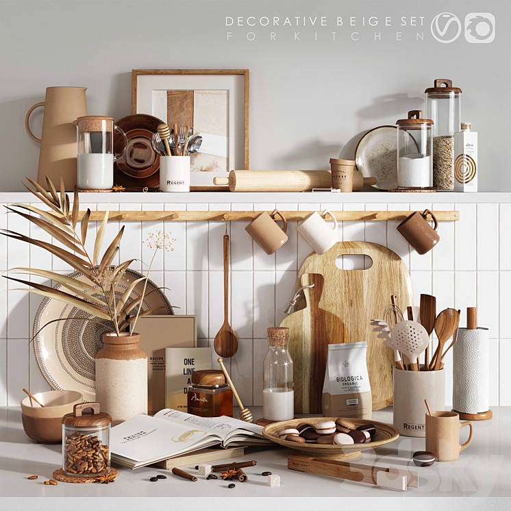 BEIGE  KITCHEN  SET 3DS Max - thumbnail 1