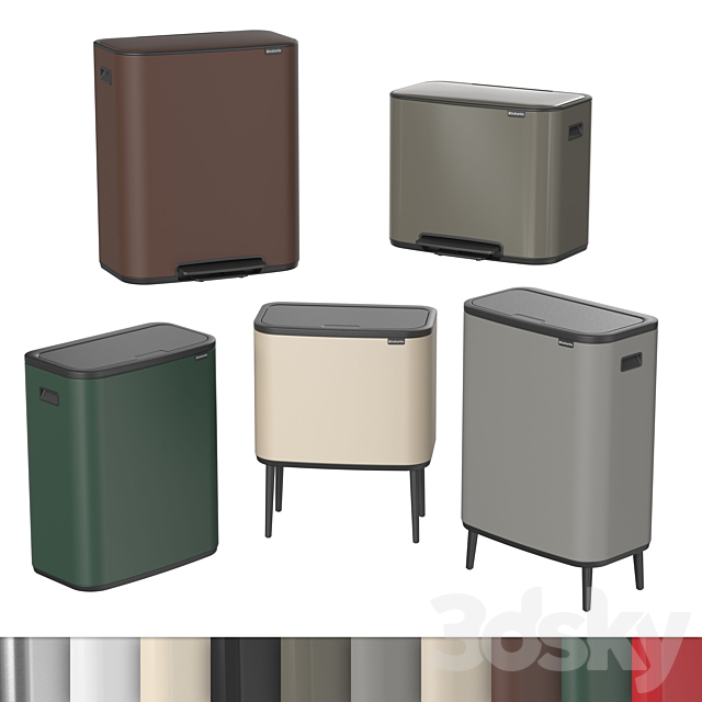 BRABANTIA BO BINS (Trash cans) 3DS Max Model - thumbnail 2