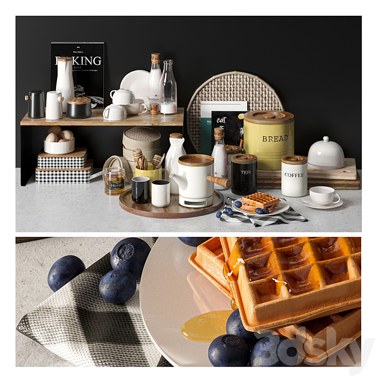 Breakfast Kitchen set1 3DS Max - thumbnail 1