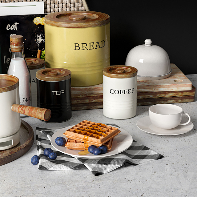 Breakfast Kitchen set1 3DS Max Model - thumbnail 3