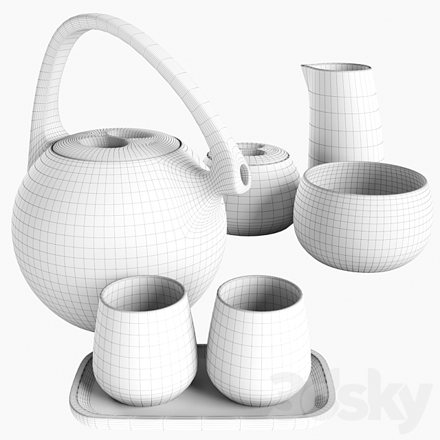 Cha Rosenthal Teapot Set 3DSMax File - thumbnail 2