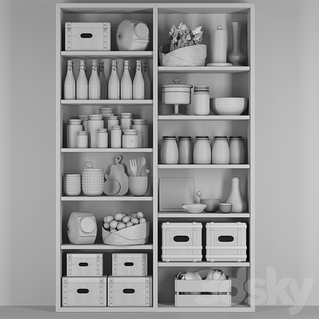 Closet in the pantry with products spices and groceries in a classic style 3ds Max - thumbnail 2