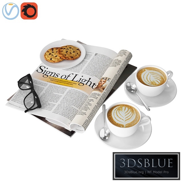 Coffee and magazine 3DS Max - thumbnail 3