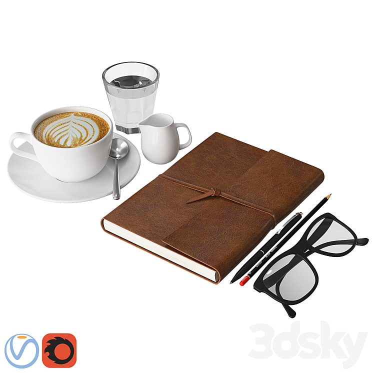 Coffee and Notebook 3DS Max - thumbnail 1