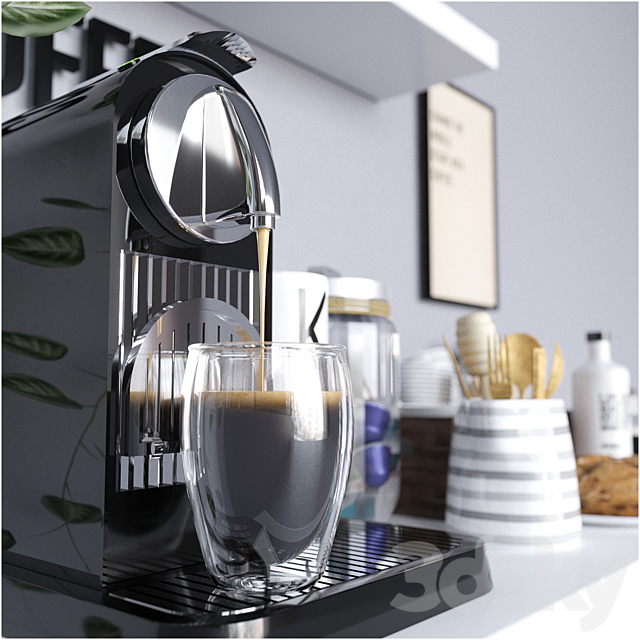 Coffee home bar 3DS Max Model - thumbnail 2