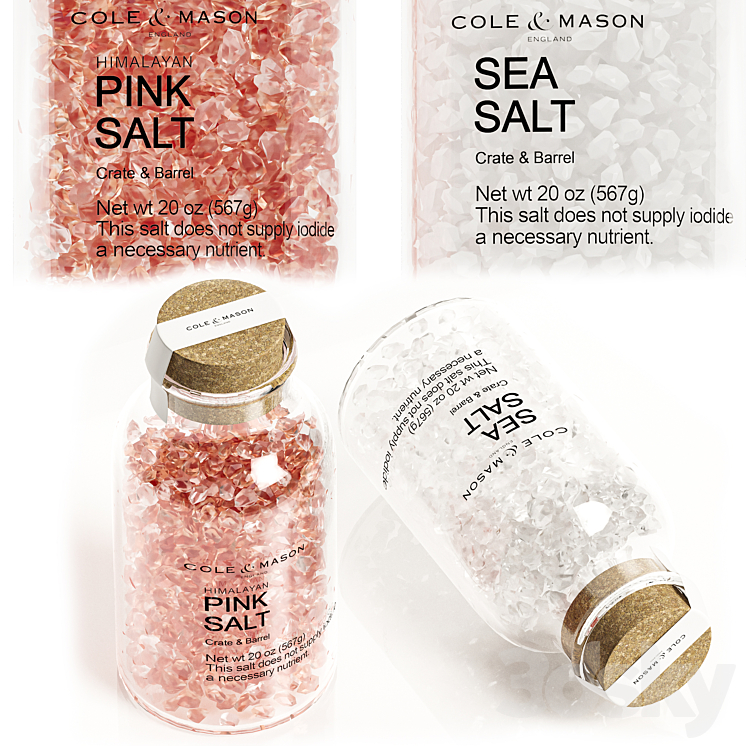 Cole and Mason Pink Himalayan Salt and Sea Salt kitchen set 3DS Max - thumbnail 1