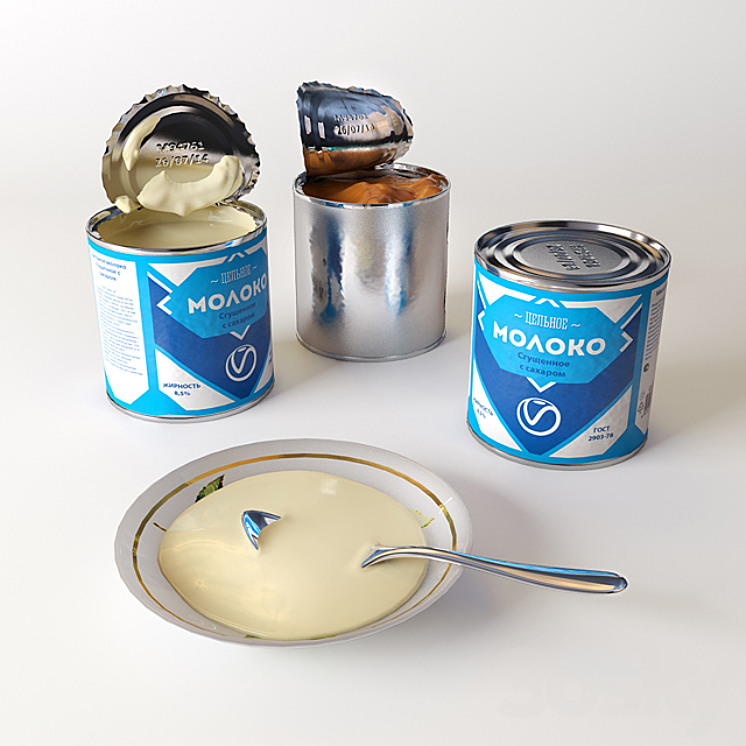 Condensed milk 3DS Max - thumbnail 1