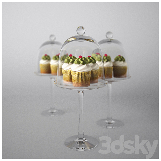 Cupcakes on stand 3DSMax File - thumbnail 1