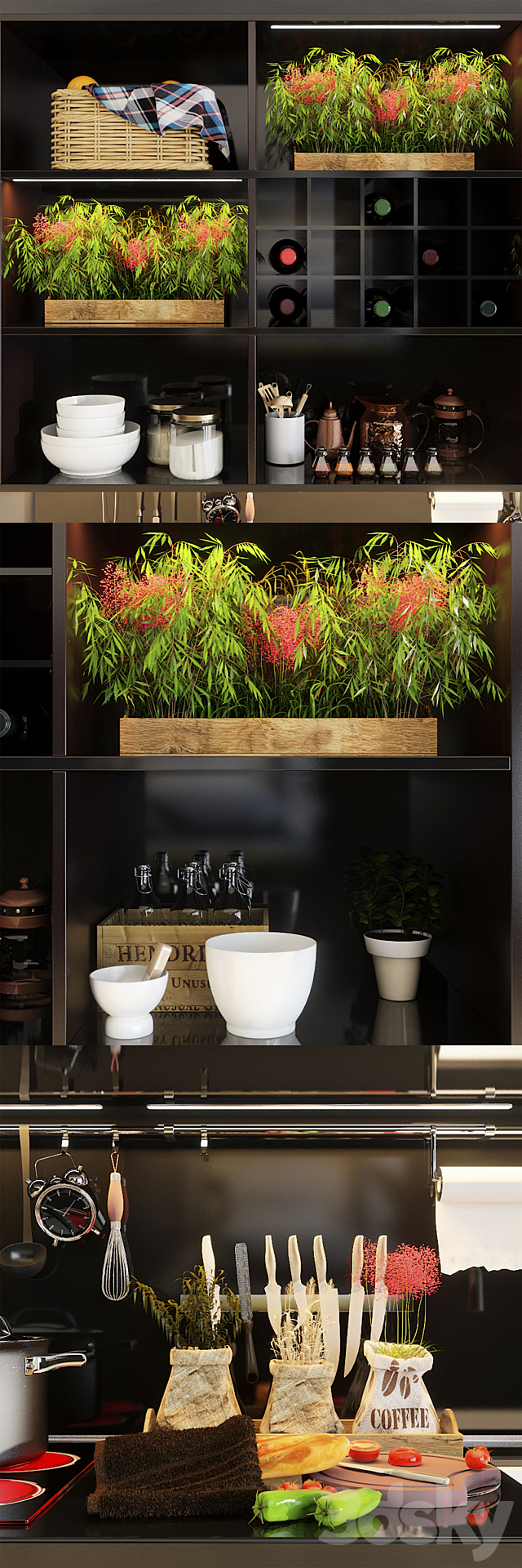 Decor for the kitchen 3DS Max Model - thumbnail 2