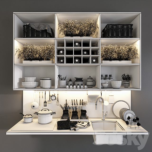 Decor for the kitchen 3DS Max Model - thumbnail 3