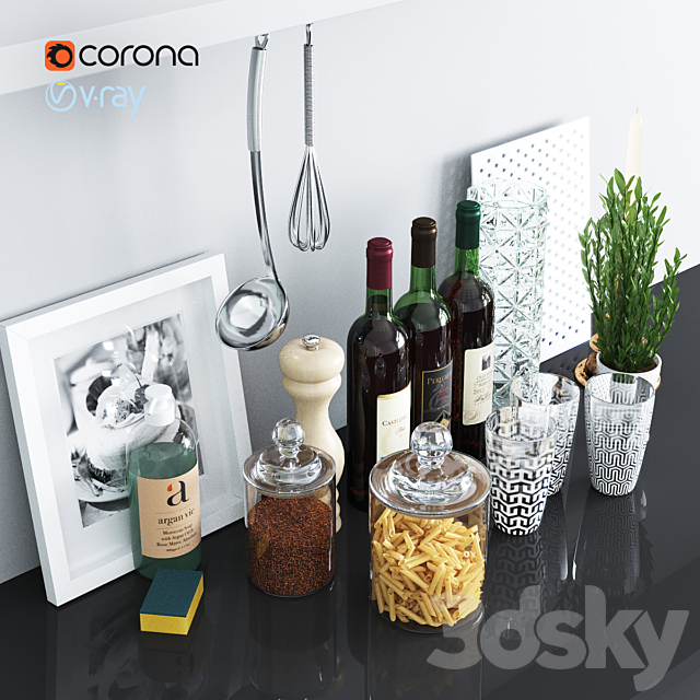 Decor for the kitchen 3DS Max Model - thumbnail 2