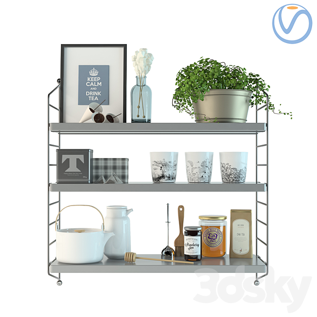 Decor Set with Tea 3ds Max - thumbnail 1