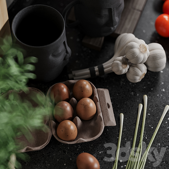 Decorative kitchen set 03 3DSMax File - thumbnail 3