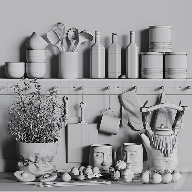 Decorative kitchen set 03 3DSMax File - thumbnail 5