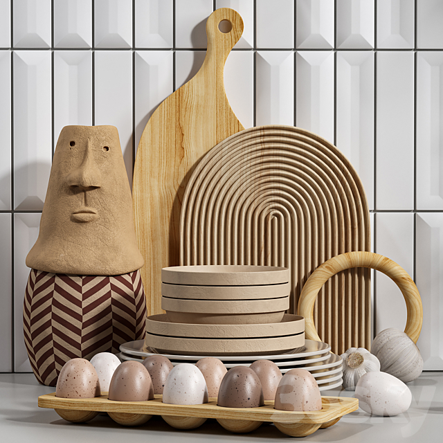 Decorative kitchen set 04 3ds Max - thumbnail 2