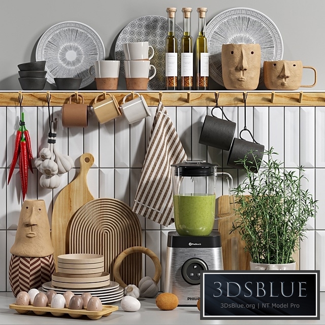 Decorative kitchen set 04 3DS Max - thumbnail 3