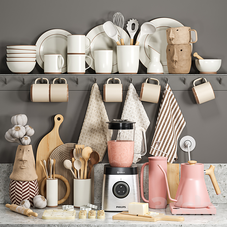 Decorative kitchen set 07 3DS Max - thumbnail 1