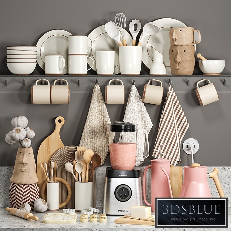 Decorative kitchen set 07 3DS Max - thumbnail 3