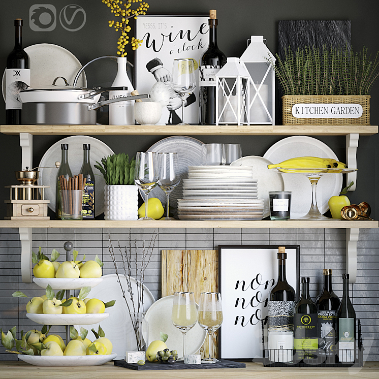 Decorative Kitchen Set 3 3DS Max - thumbnail 1