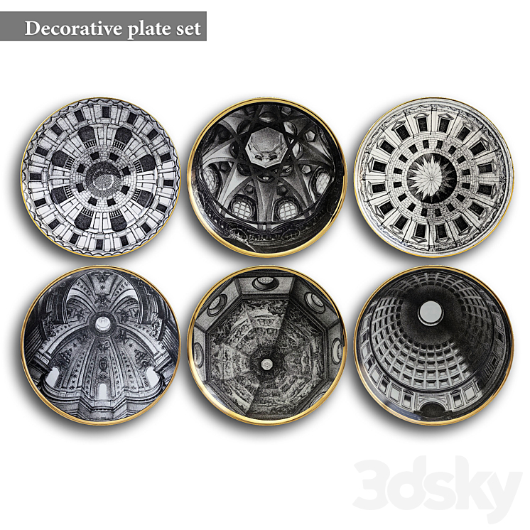 Decorative plate set 5 3DS Max - thumbnail 1