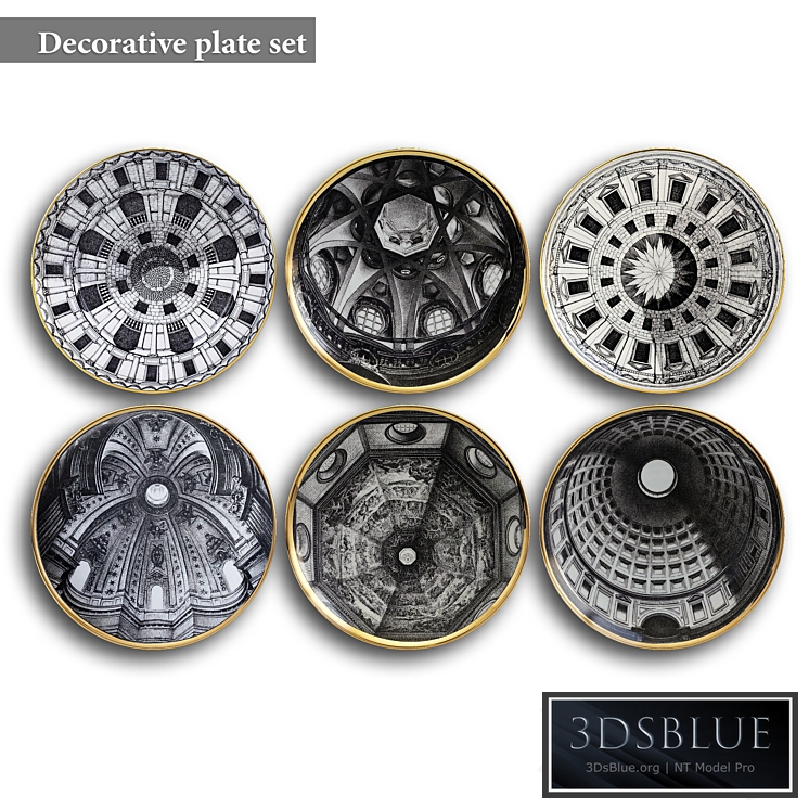 Decorative plate set 5 3DS Max - thumbnail 3