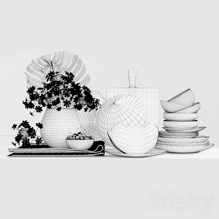 Decorative set for kitchen 2 3DS Max - thumbnail 2